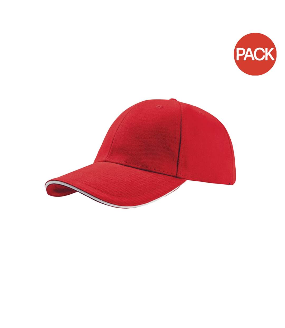 Lot de 2  casquettes en coton épais adulte rouge Atlantis-1