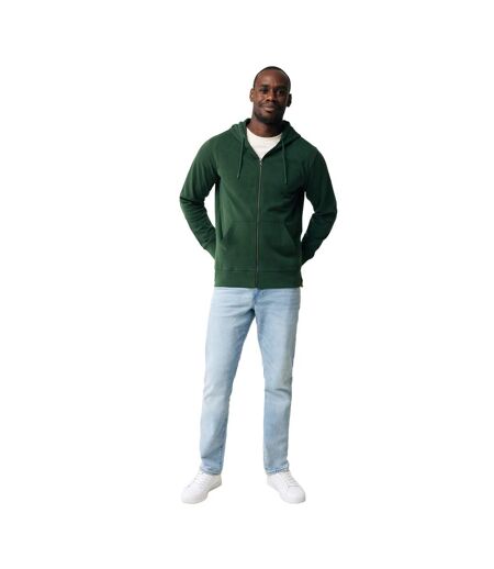 Unisex Adult Abisko Recycled Cotton Full Zip Hoodie Forest Green Iqoniq