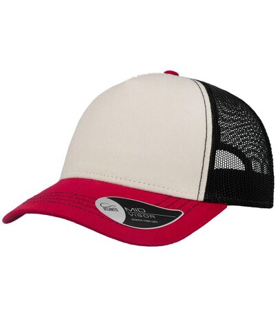 Casquette trucker rapper blanc / bordeaux / noir Atlantis