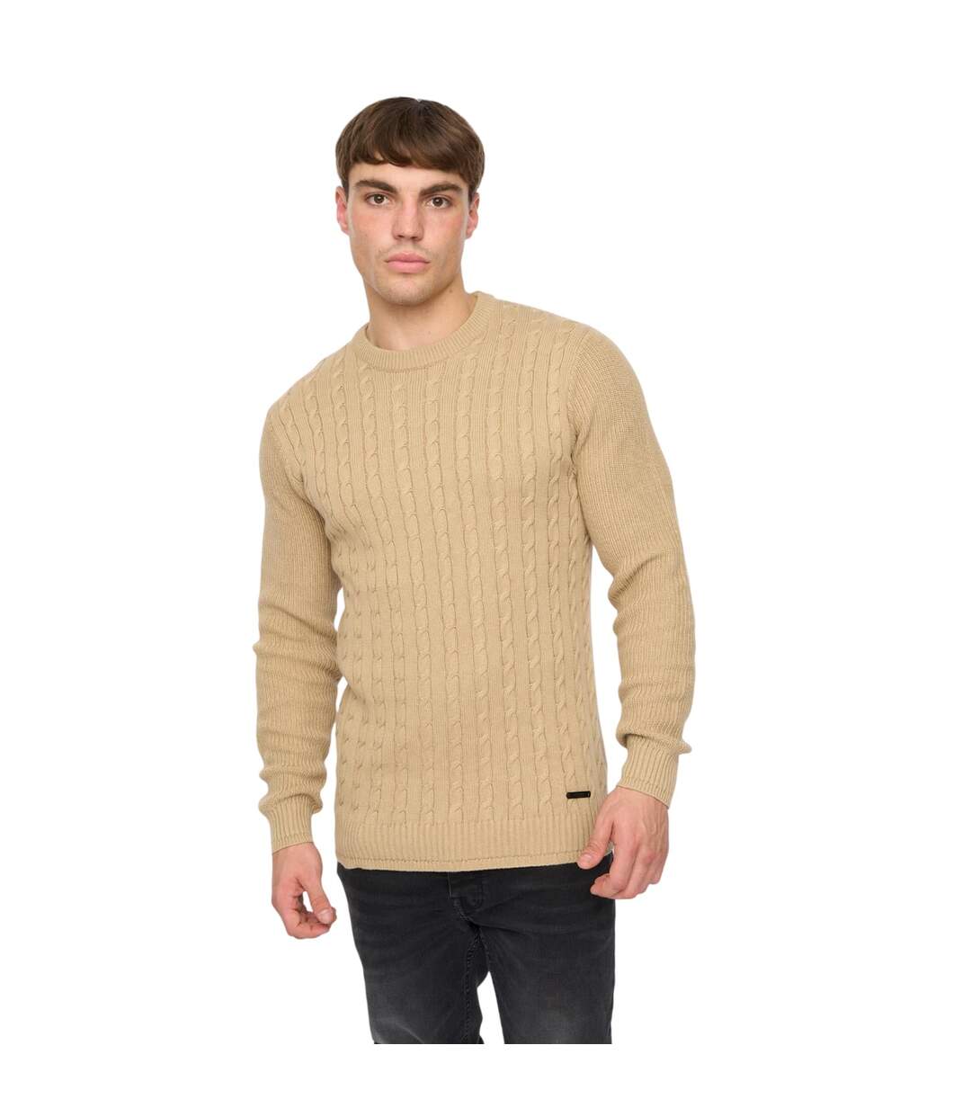 Pull Kabstars Homme Beige Gris Crosshatch-2