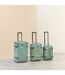 Lot de 3 Valises Souples 2 Roulettes 74cm Vert-5