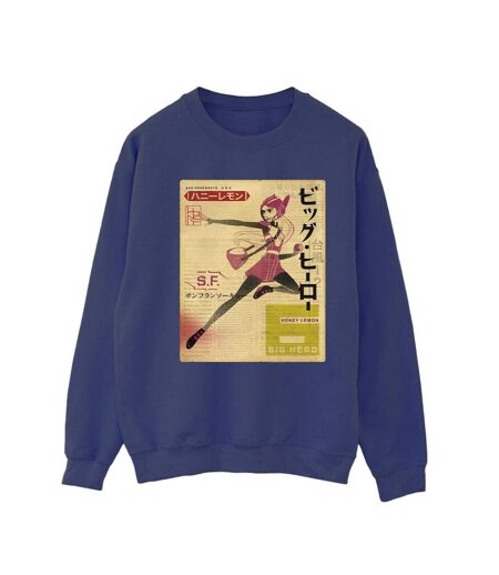 Disney Sweatshirt Big Hero 6 Baymax Honey Lemon Newspaper Femme/Femme (Bleu marine) - UTBI11470