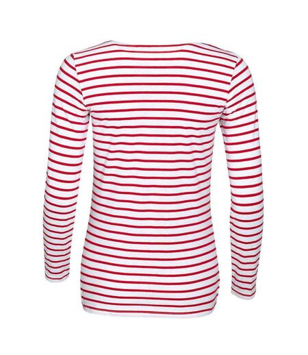 T-shirt Marine Femme Blanc Rouge SOLS