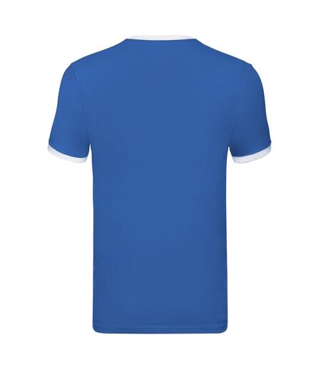 T-shirt Ringer Homme Bleu Roi Blanc Fruit Of The Loom