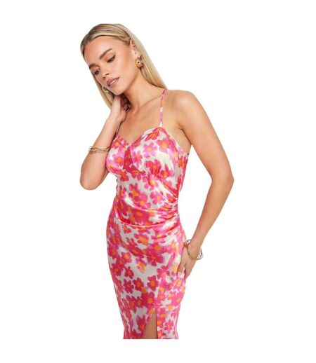Womens/ladies Spaghetti Strap Slip Dress Pink Influence