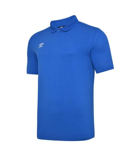 Mens Essential Polo Shirt Royal Blue White Umbro