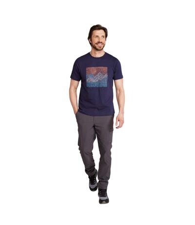 Mens Tidal Wave T-shirt Dark Blue Mountain Warehouse