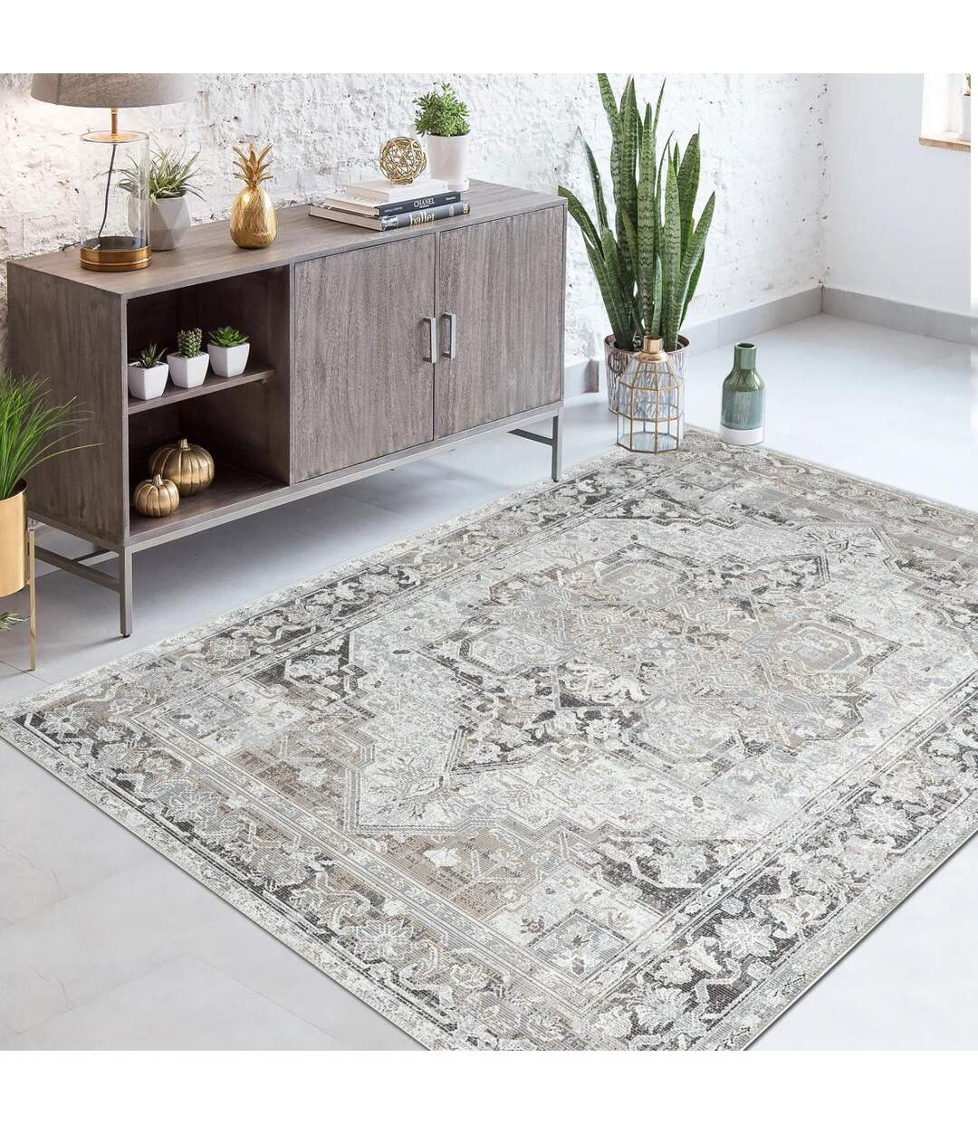 Tapis orient tissé en coton motif classique MARSA-2