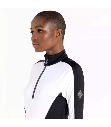Dare 2B Womens/Ladies Julien Macdonald Excursive Contrast Half Zip Fleece Top (White/Black) - UTRG8627