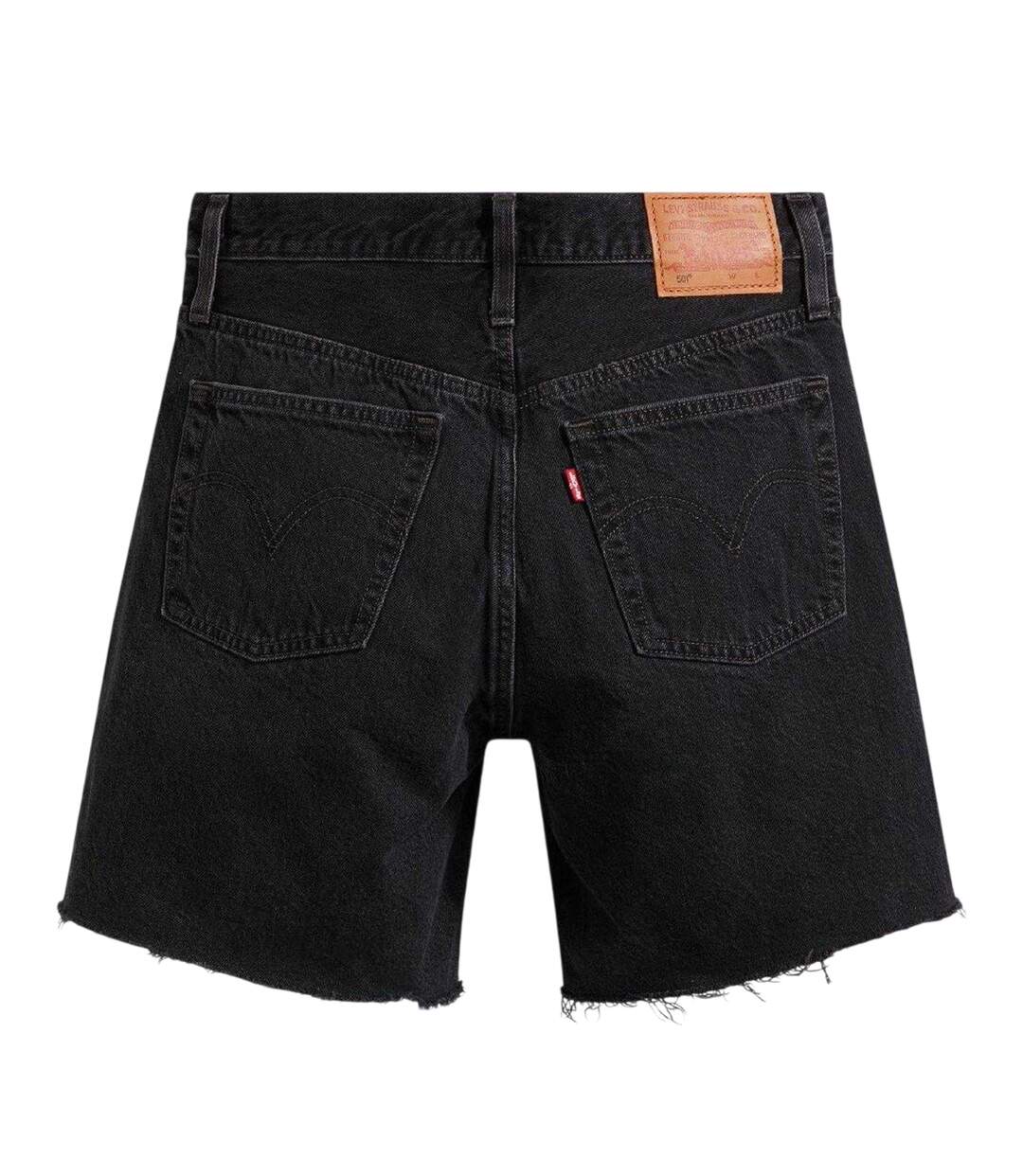 Womens/ladies 501 Mid Thigh Shorts Black Levis-2