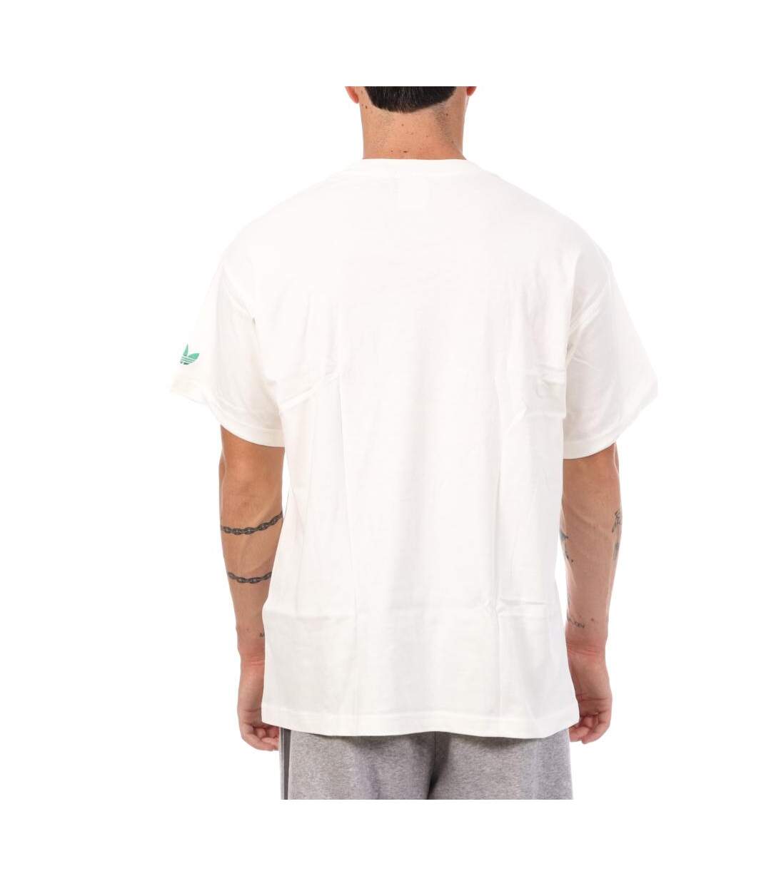 T-Shirt blanc/vert homme adidas rn-2