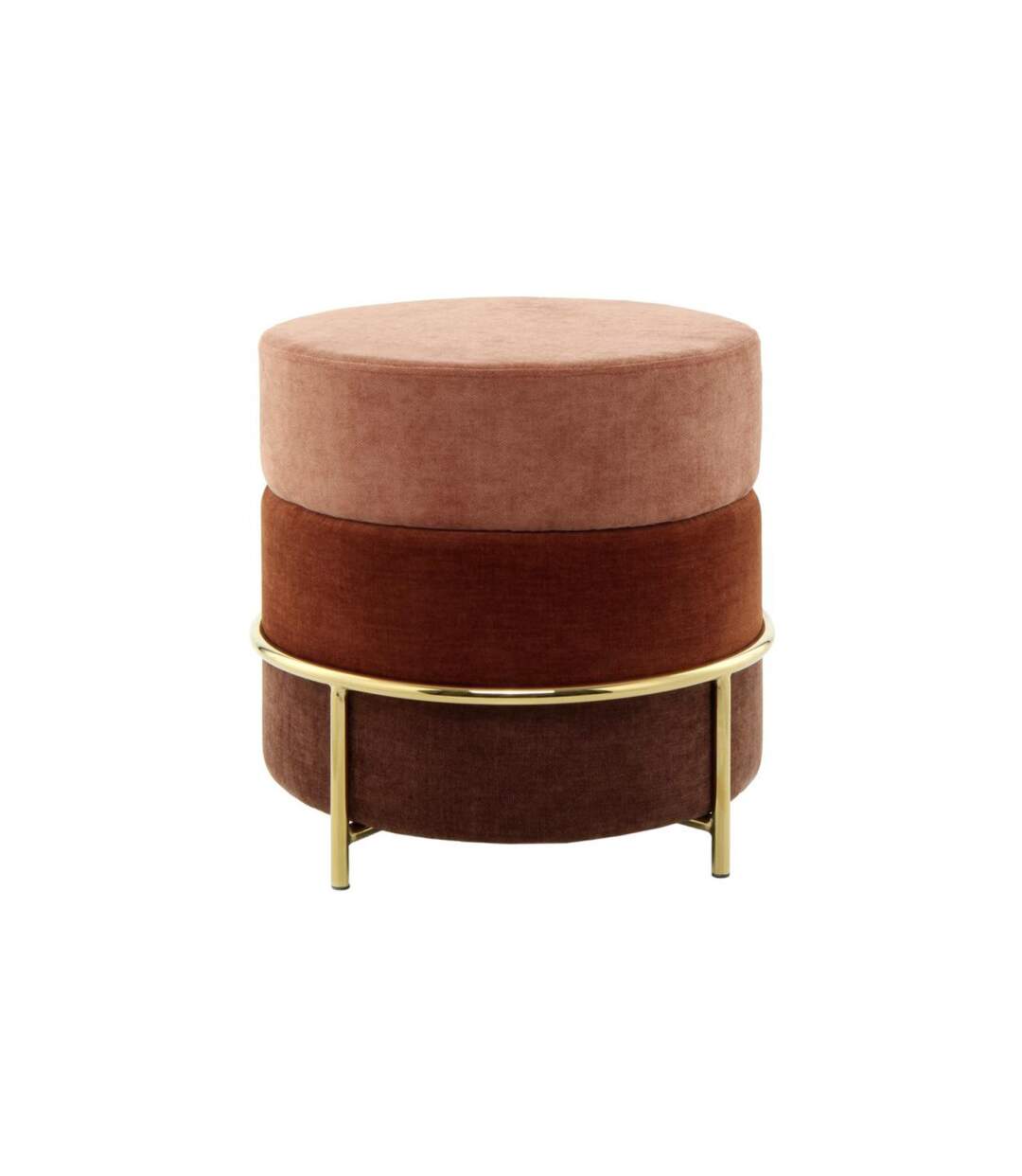 Pouf Design en Velours Matilda 48cm Terracotta-1