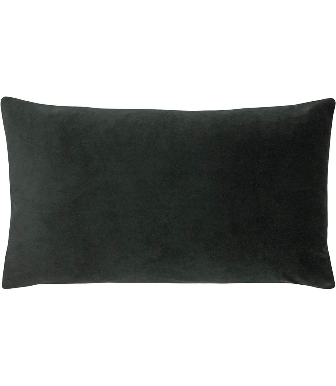 Sunningdale velvet rectangular cushion cover 30cm x 50cm charcoal Evans Lichfield