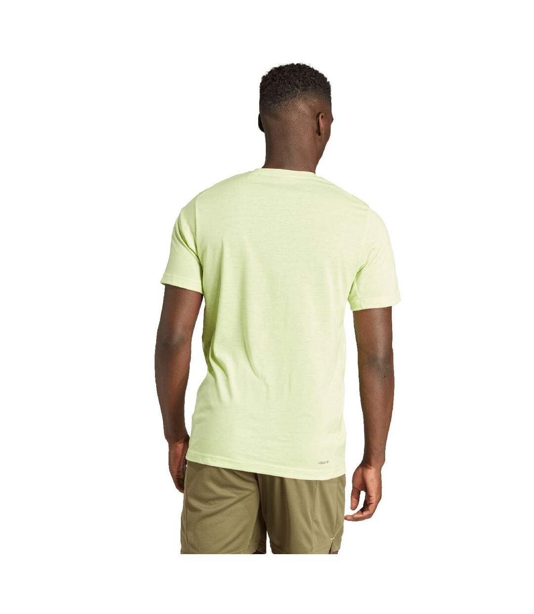 T-shirt Train Essentials Seasonal Homme Vert Clair Argenté Adidas-3