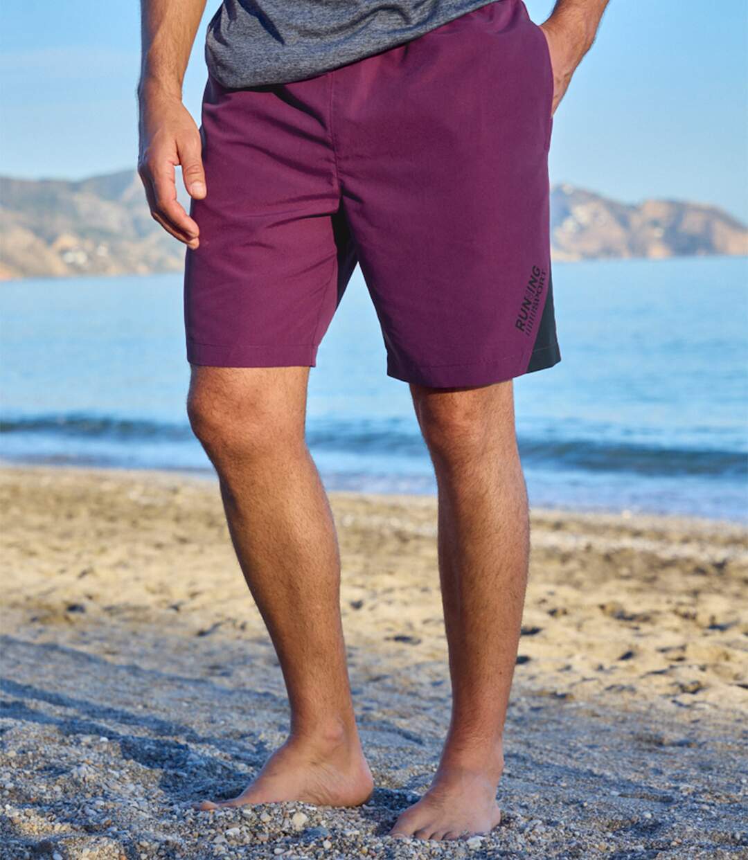 Pack of 2 Men's Sports Shorts - Purple Black-3