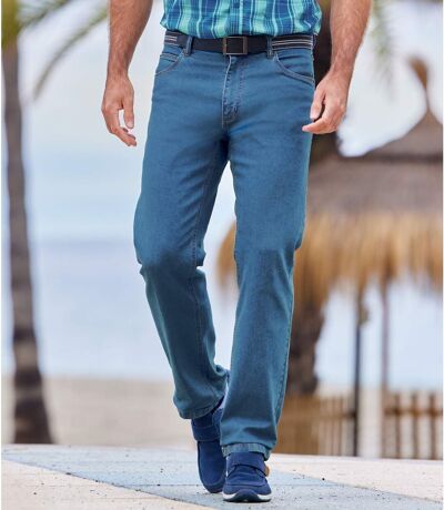 Niebieskie jeansy regular ze stretchem