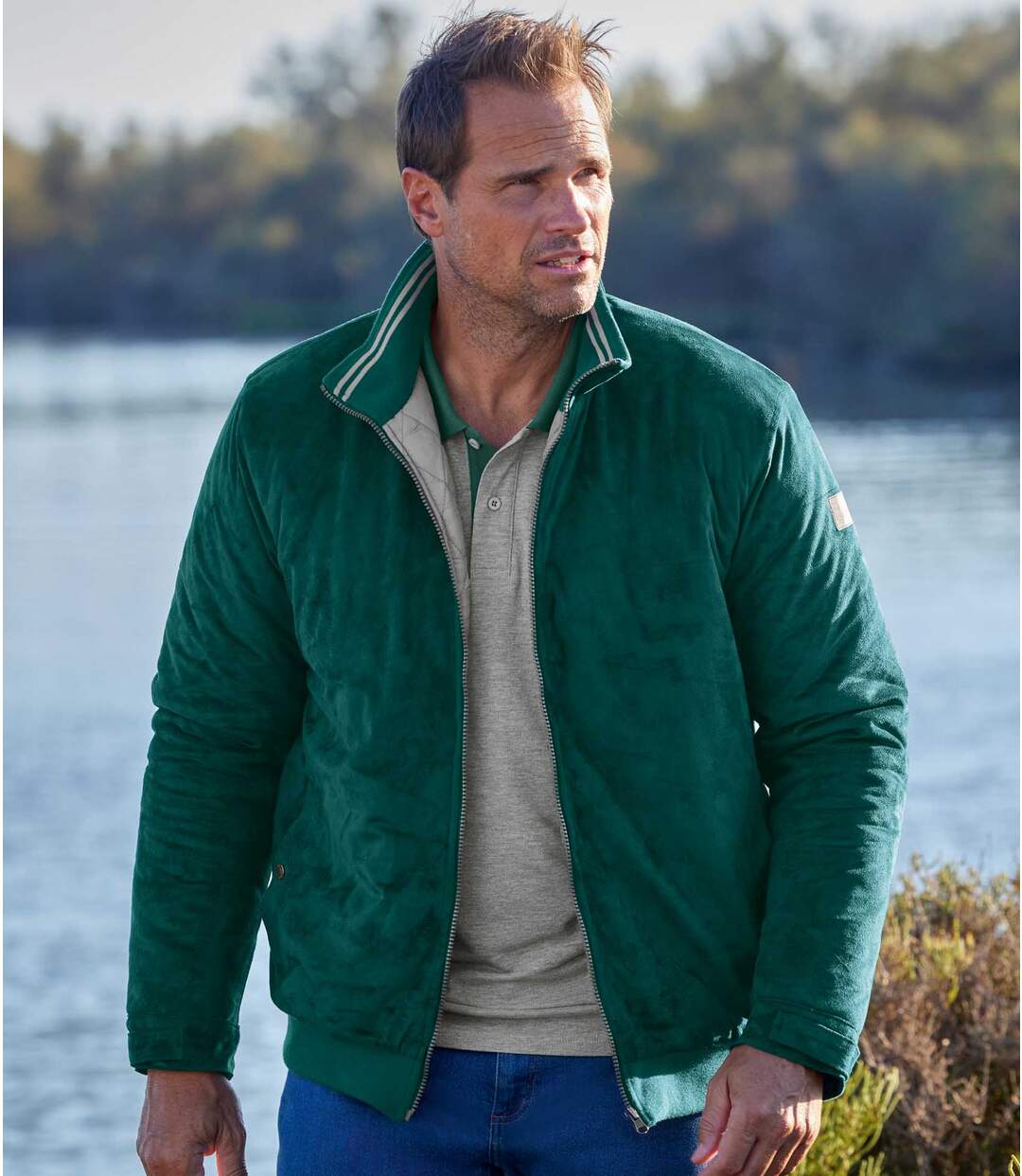 Men's Green Faux-Suede Jacket-2