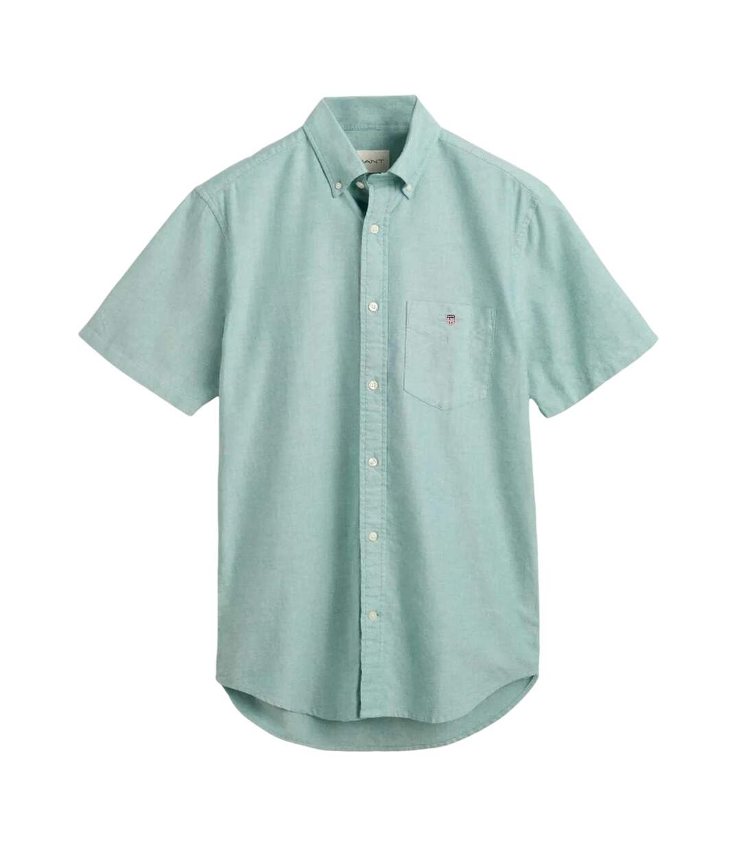 Mens Classic Oxford Short-sleeved Button-down Shirt Green Gant-2