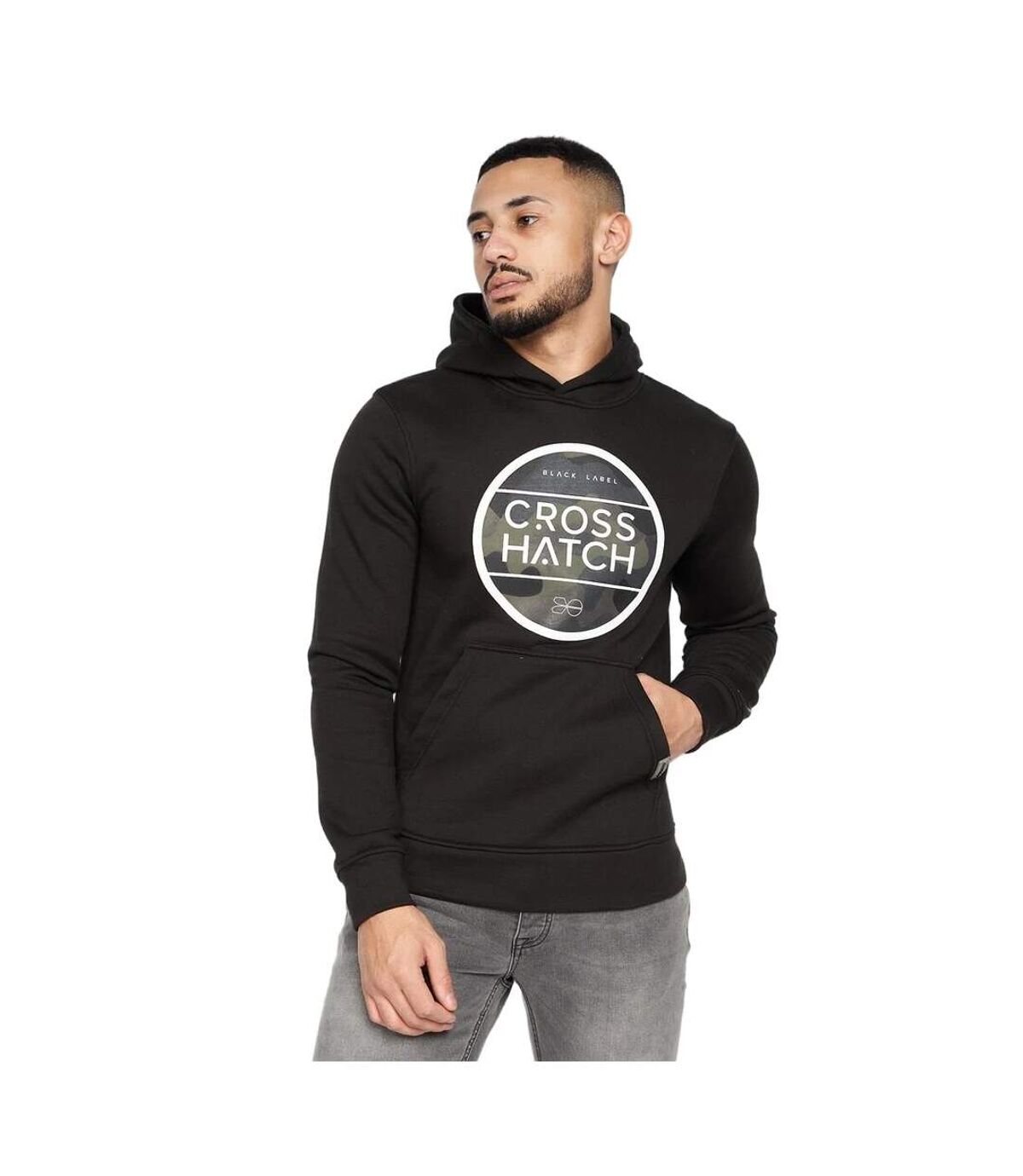 Crosshatch Mens Passa Hoodie (Black)