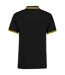 Polo Motif/style Rayure Contrastée Sur Bord Homme Noir Jaune Kustom Kit-2