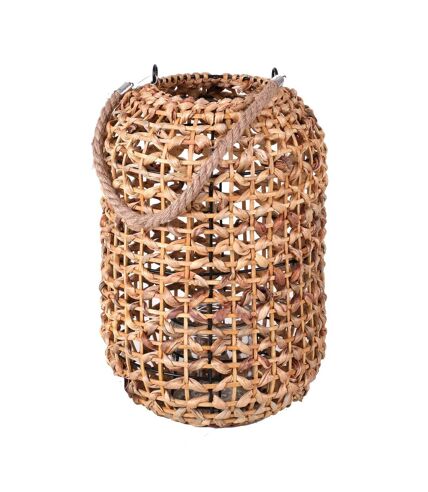 Lanterne ethnique en rotin Natural Living - H. 36 cm - Beige
