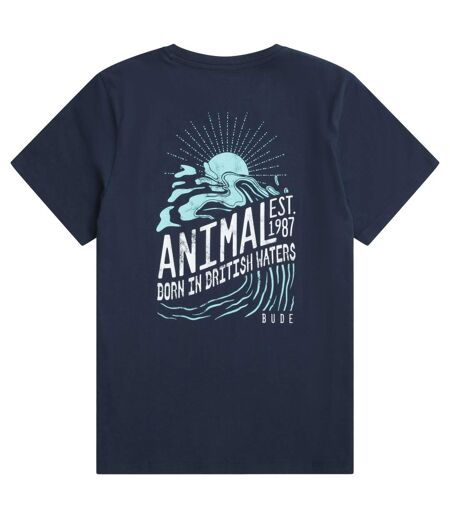 Mens Jacob Bude T-shirt Navy Animal