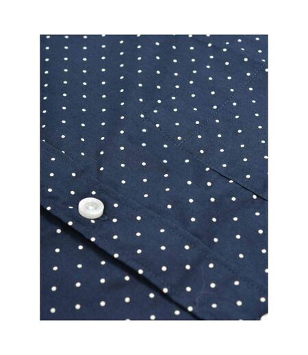 Chemise Manches Longues Motif/style À Points Homme Bleu Marine Foncé Lambretta