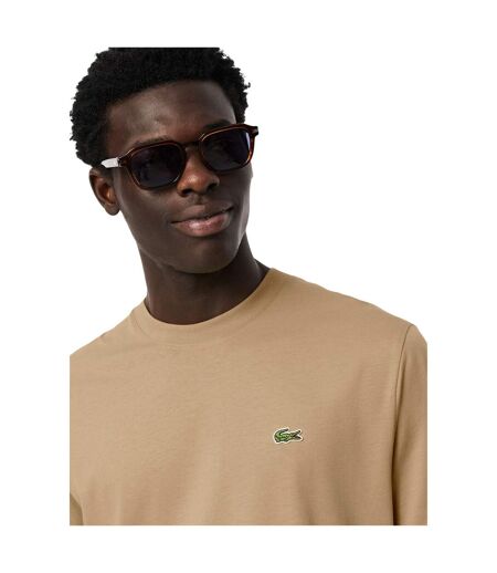T-shirt Motif/style Logo Brodé Homme Beige Lacoste