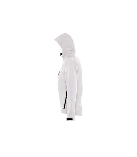SOLS Womens/Ladies Replay Hooded Soft Shell Jacket (White)