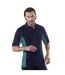Gamegear® Mens Track Pique Short Sleeve Polo Shirt Top (Navy/ Turqoise)