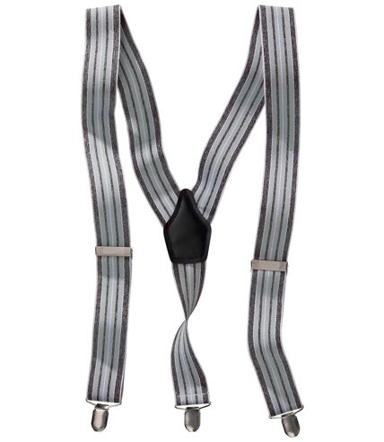 Men's Grey Striped Suspenders Set 