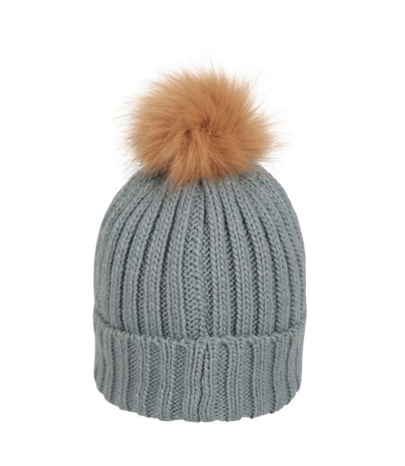 Womens/ladies Geneva Borg Lined Beanie Light Blue Mountain Warehouse