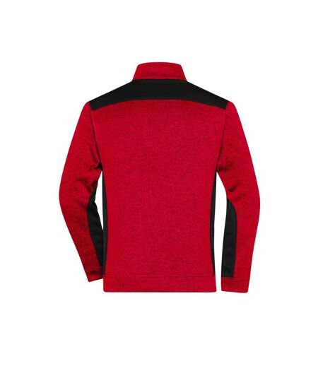 Veste Polaire Strong Homme Rouge Chiné Noir James And Nicholson
