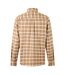 Mens Checked Oxford Long-sleeved Shirt Ecru Caramel Luke 1977-2