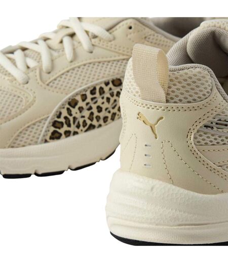 Womens/ladies Milenio Leopard Print Trainers Off White Puma