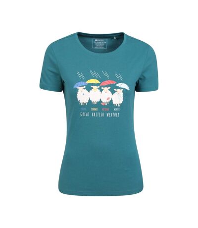 T-shirt great british weather femme bleu sarcelle Mountain Warehouse