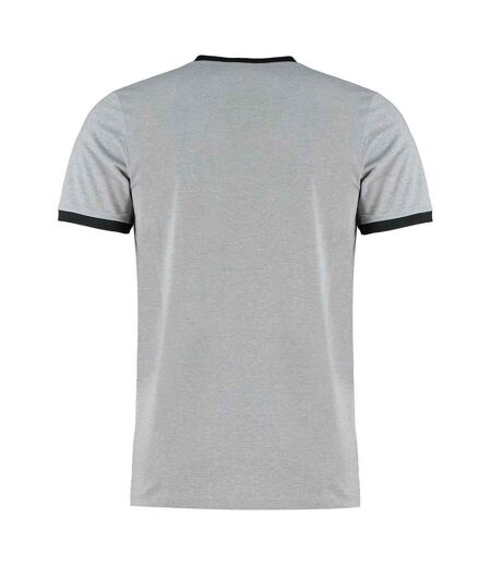 Kustom Kit Mens Ringer Fashion T-Shirt (Black/Light Grey Marl)