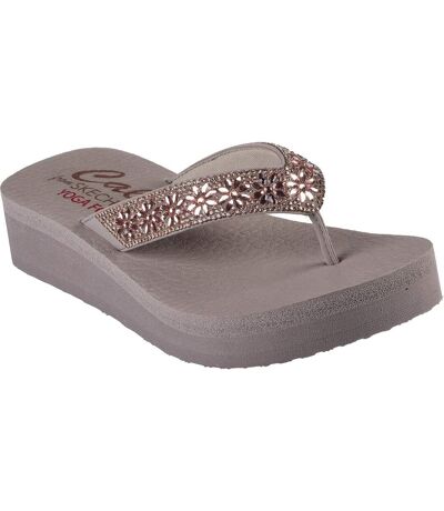 Skechers Womens/Ladies Cali Vinyasa - Wild Daisies Flip Flops (Taupe) - UTFS10590