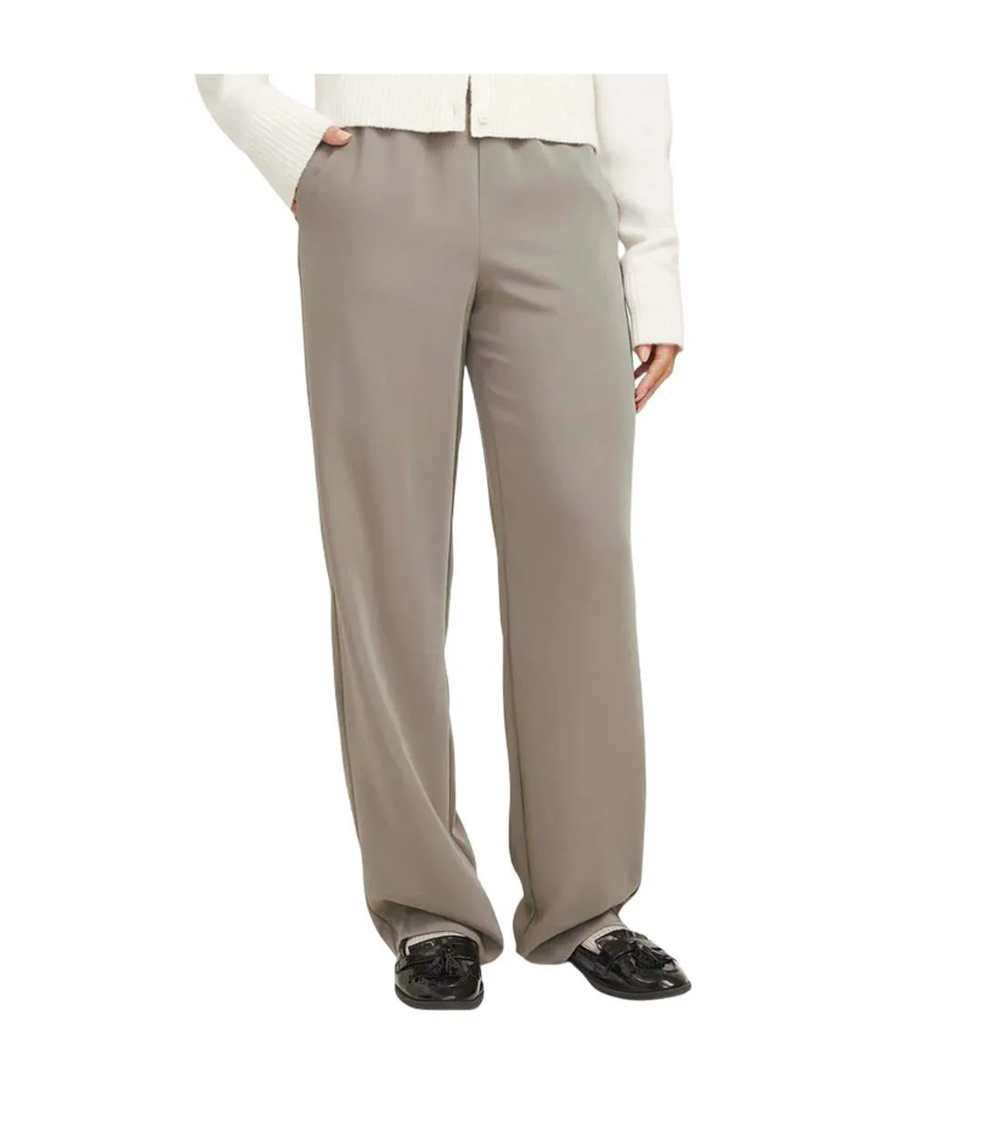 Womens/ladies Poppy High Waist Casual Trousers Brindle JJXX-4