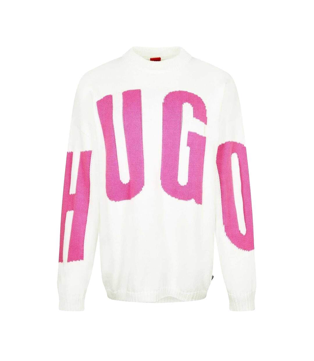 Womens/ladies Crew Neck Relaxed Fit Long-sleeved Jumper Natural Hugo-1