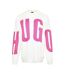 Womens/ladies Crew Neck Relaxed Fit Long-sleeved Jumper Natural Hugo-1