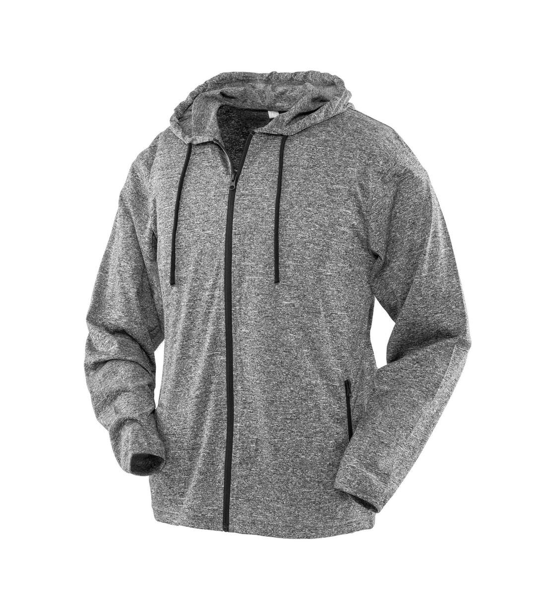 Veste De Fitness À Capuche Pour Femmes Gris Noir Spiro-1
