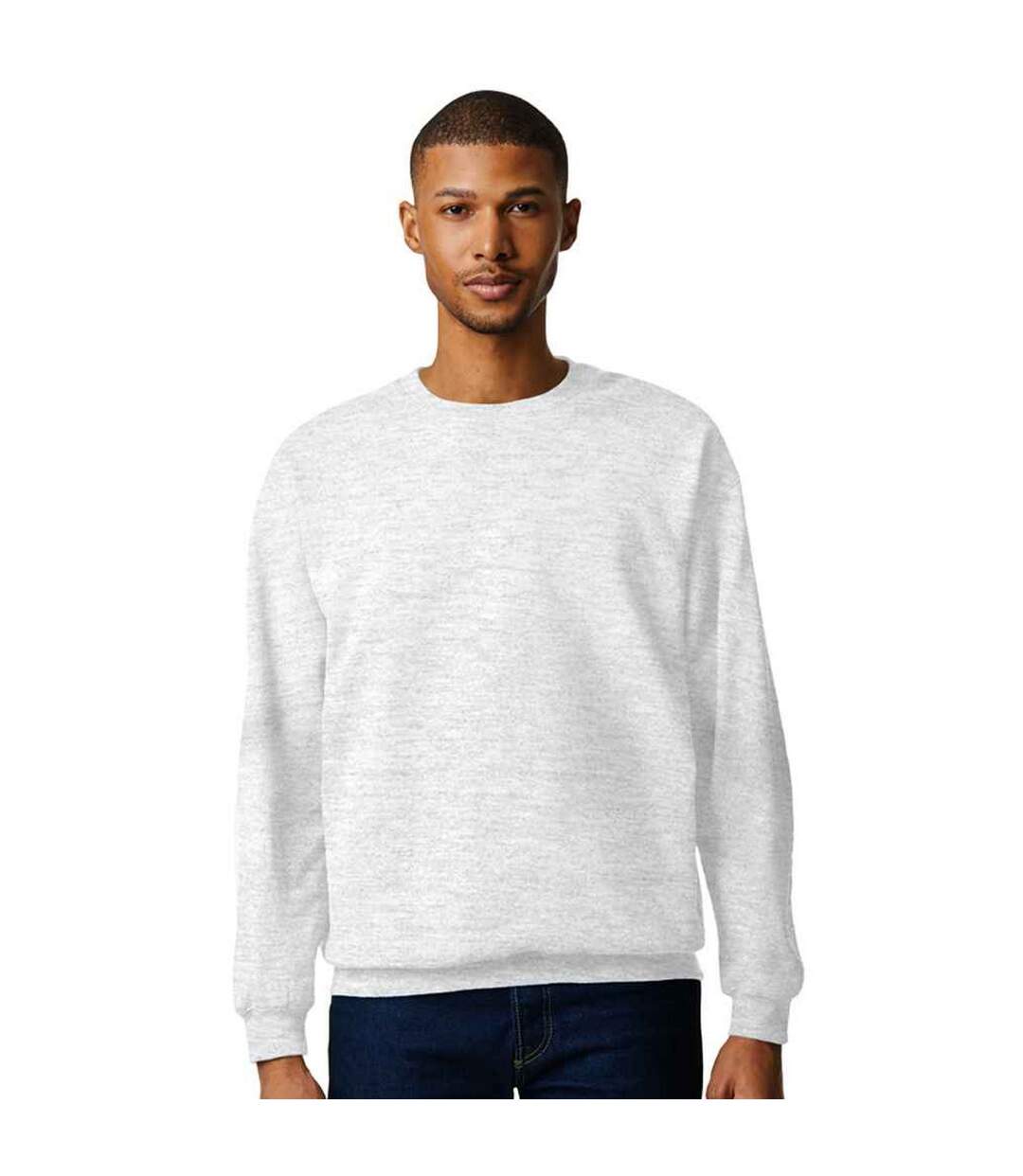 Unisex Adult Softstyle Fleece Midweight Sweatshirt Ash Grey Gildan-3