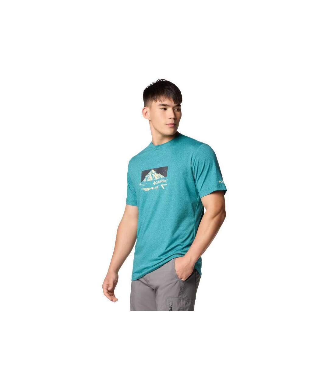 T-shirt Motif/style Graphique Kwick Hike Homme Vert Columbia-2