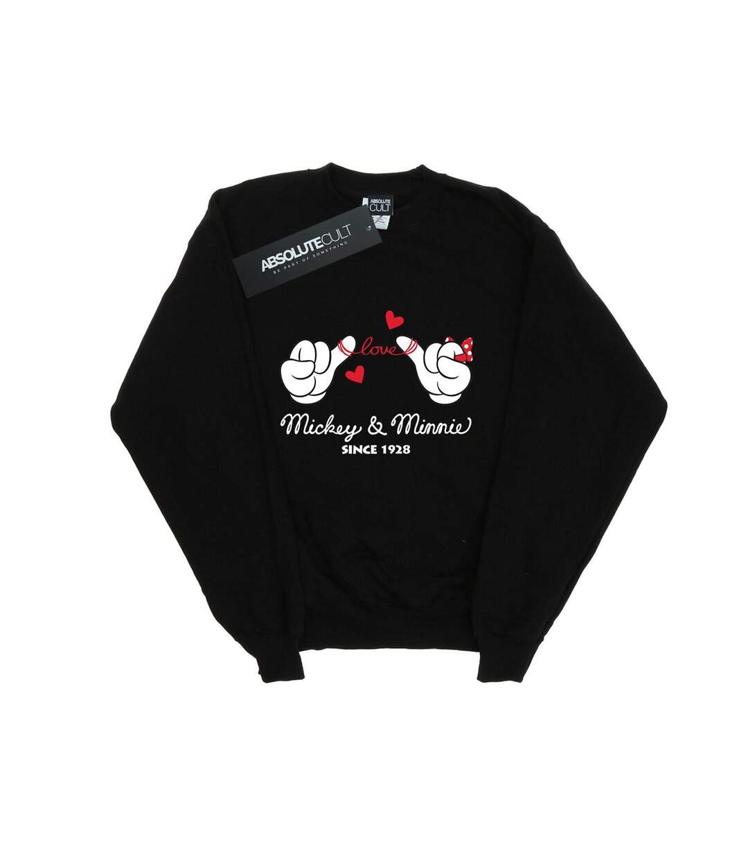 Disney Sweatshirt Womens/Ladies Mickey Mouse Love Hands (Noir) - UTBI26850-1