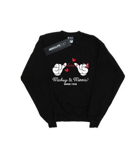 Disney Sweatshirt Womens/Ladies Mickey Mouse Love Hands (Noir) - UTBI26850