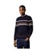 Mens placement stripe crew neck jumper navy Burton-1