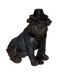 Statue Chien Assis Bulldog 44cm Noir-1