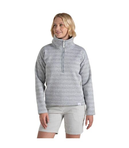 Womens/ladies Daisy Striped Long-sleeved Sweatshirt Storm Grey Craghoppers