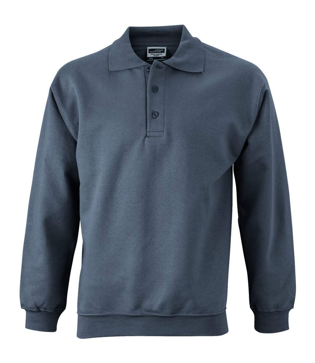 Sweat-shirt col polo - homme - JN041 - gris carbone